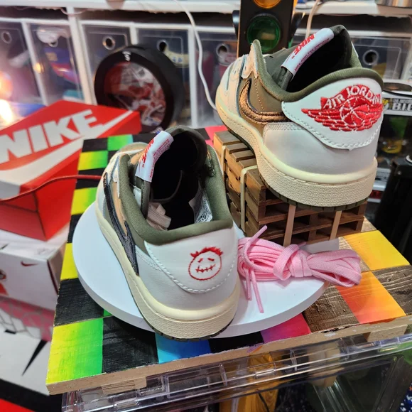 Nike Olive and Black Sneakers Travis Scott Air Jordan